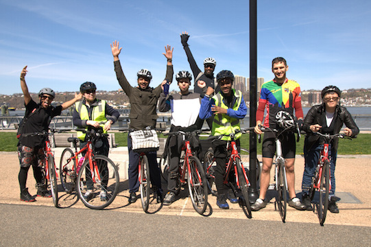 Group shot on the west side bike path.